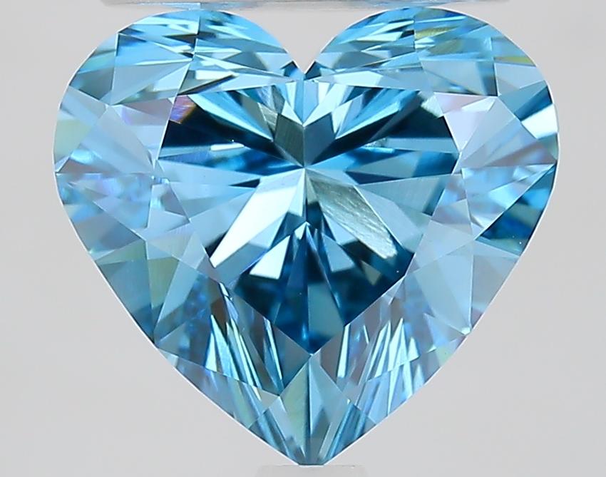 2.65 Ct. Fancy Vivid Blue Heart Lab Grown Diamond