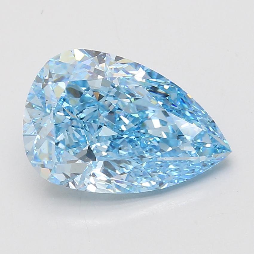 5.01 Ct. Fancy Vivid Blue Pear Lab Grown Diamond