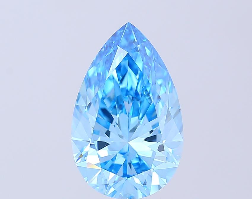4.09 Ct. Fancy Vivid  Blue Pear Lab Grown Diamond