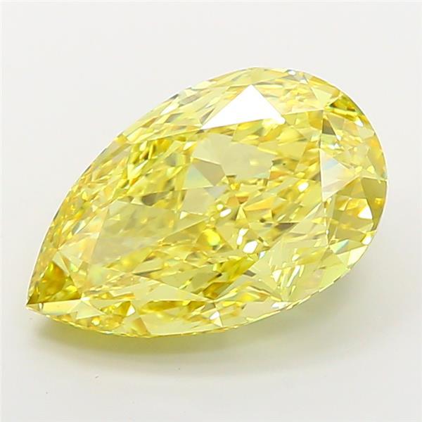 9.08 Ct. Fancy Vivid Yellow Pear Lab Grown Diamond