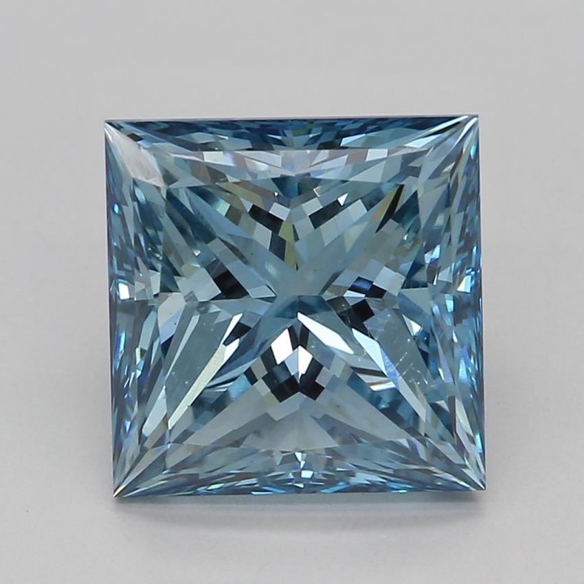 2.29 Ct. Fancy Vivid Blue Princess Lab Grown Diamond