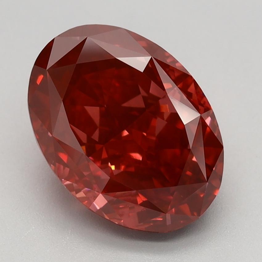 2.94 Ct. Fancy Deep Pink Oval Lab Grown Diamond