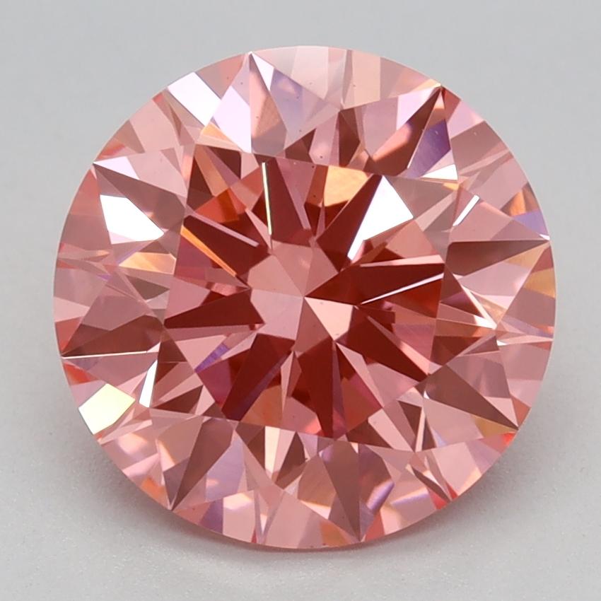 2.58 Ct. Fancy Vivid Pink Round Lab Grown Diamond