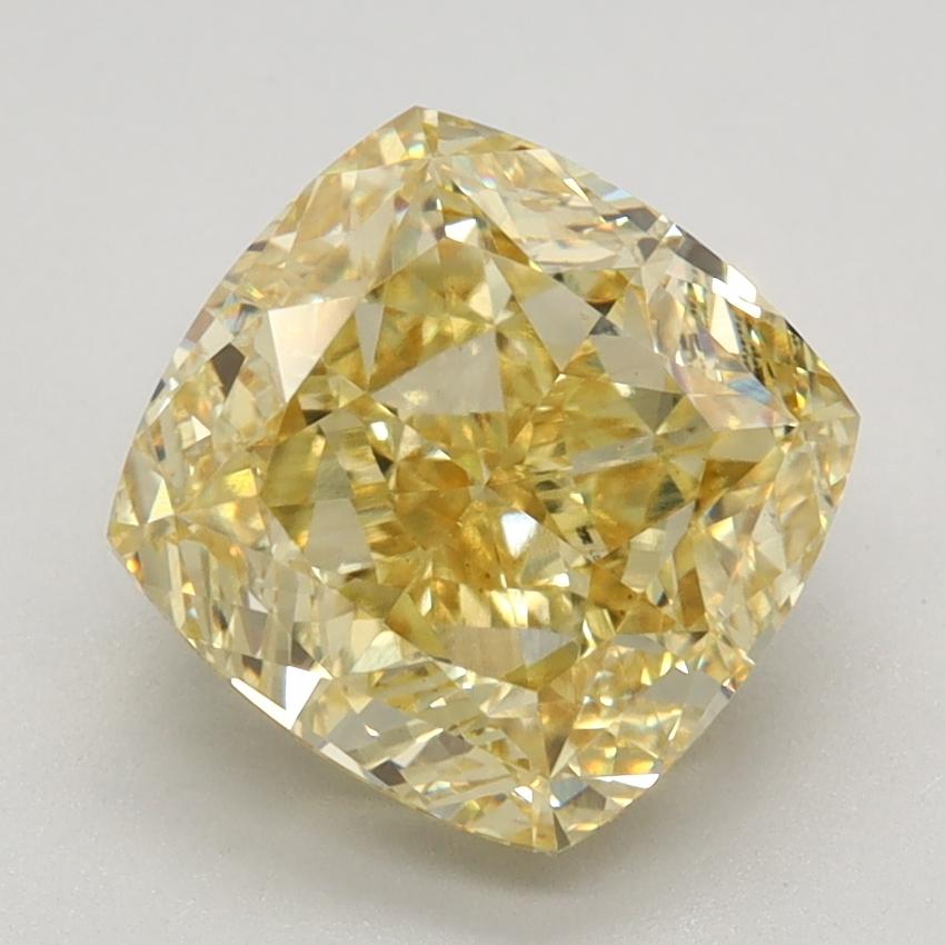 3.02 Ct. Fancy Intense Yellow Cushion Lab Grown Diamond