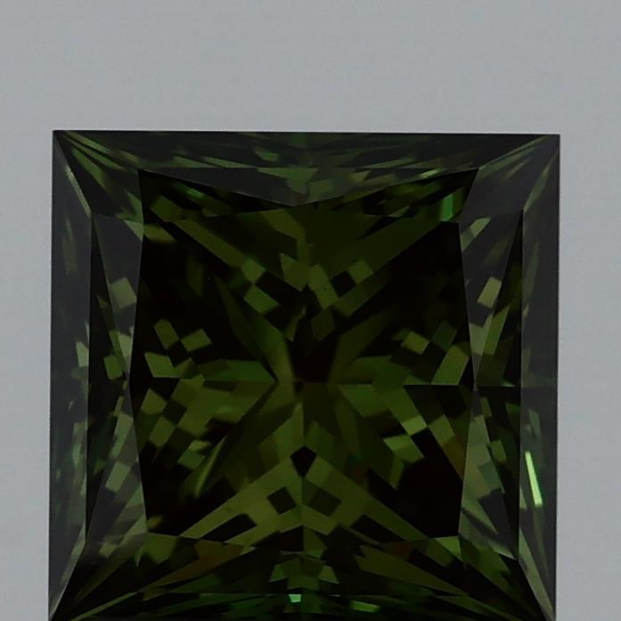 1.71 Ct. Fancy Vivid Green Princess Lab Grown Diamond