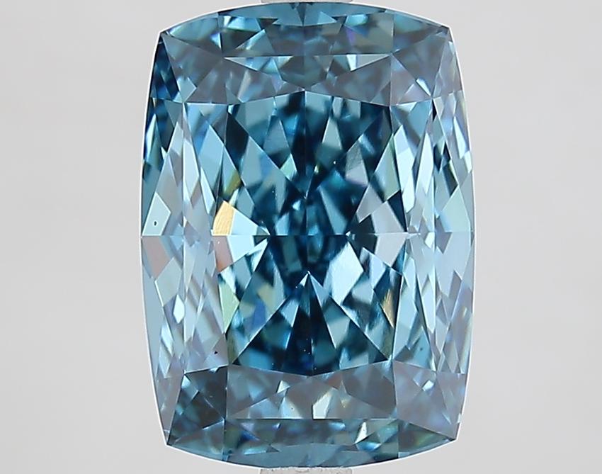 4.51 Ct. Fancy Vivid Blue Cushion Lab Grown Diamond
