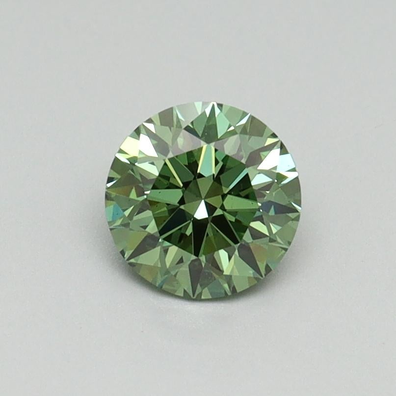 0.61 Ct. Fancy Vivid Pacific Green Round Lab Grown Diamond