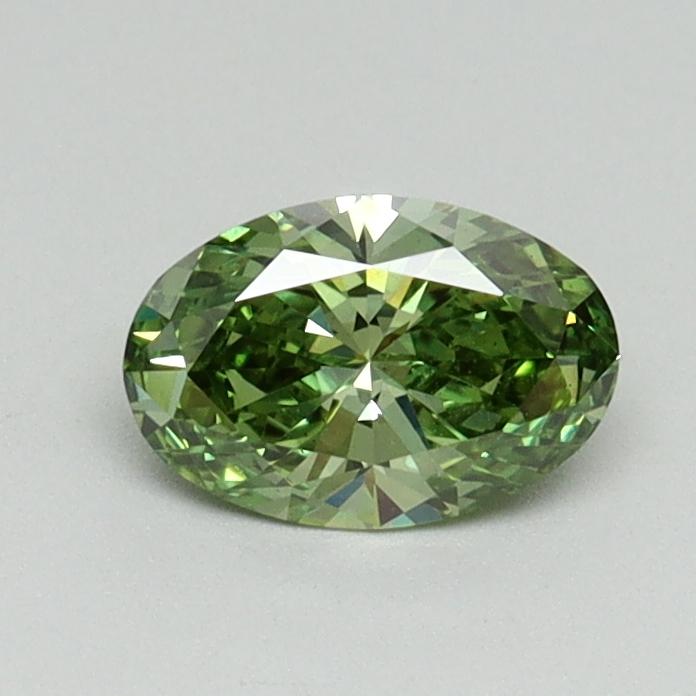 0.52 Ct. Fancy Vivid Green Oval Lab Grown Diamond