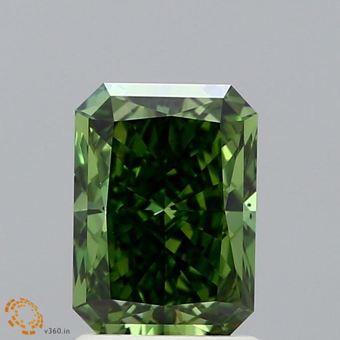 1.56 Ct. Fancy Vivid  Green Radiant Lab Grown Diamond