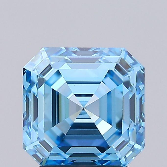 2.22 Ct. Fancy Vivid Blue Asscher Lab Grown Diamond