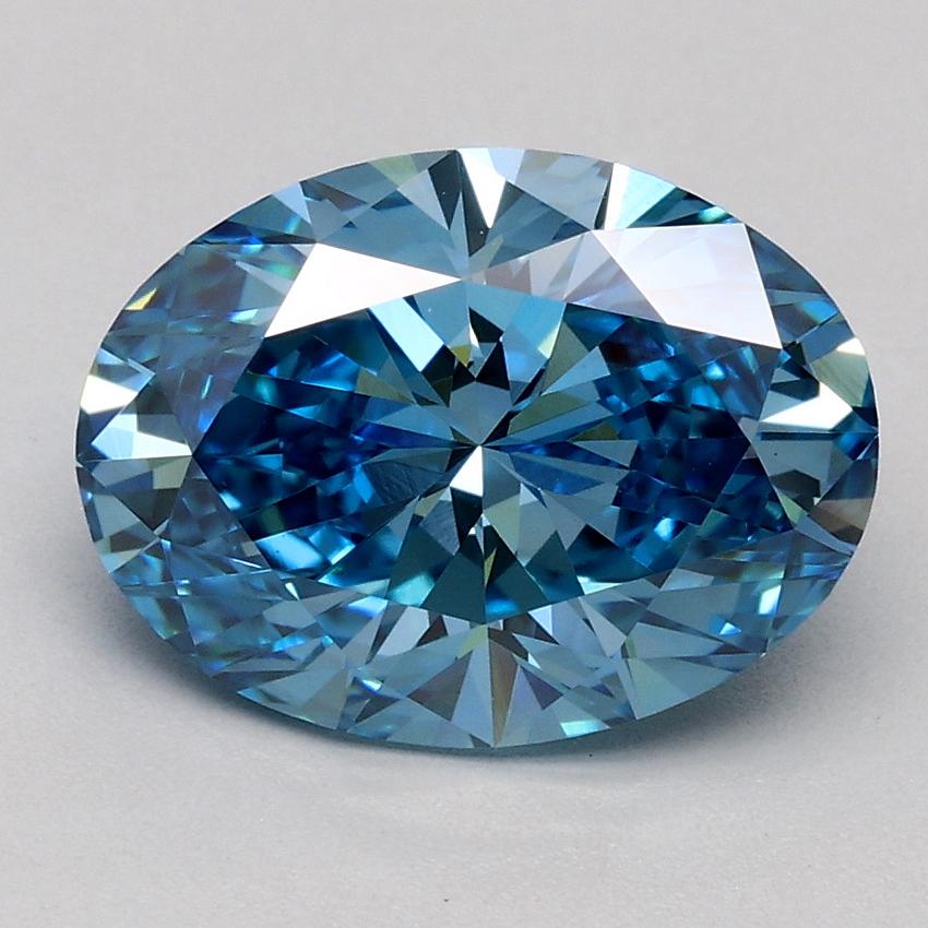 2.08 Ct. Fancy Vivid Blue Oval Lab Grown Diamond