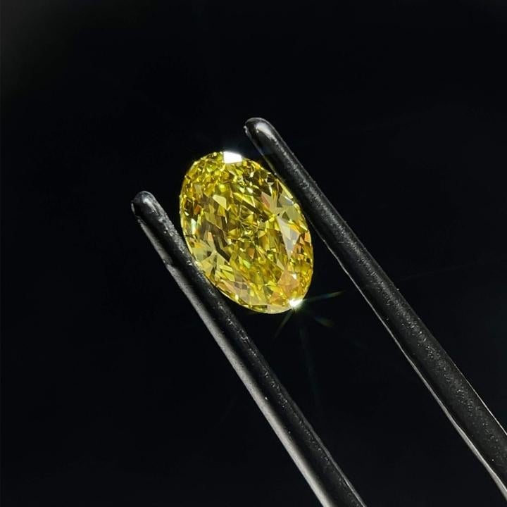 0.87 Ct. Fancy Greyish Yellow Oval Lab Grown Diamond