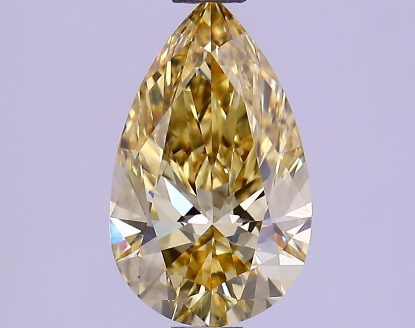 1.08 Ct. Fancy Intense Yellow Pear Lab Grown Diamond