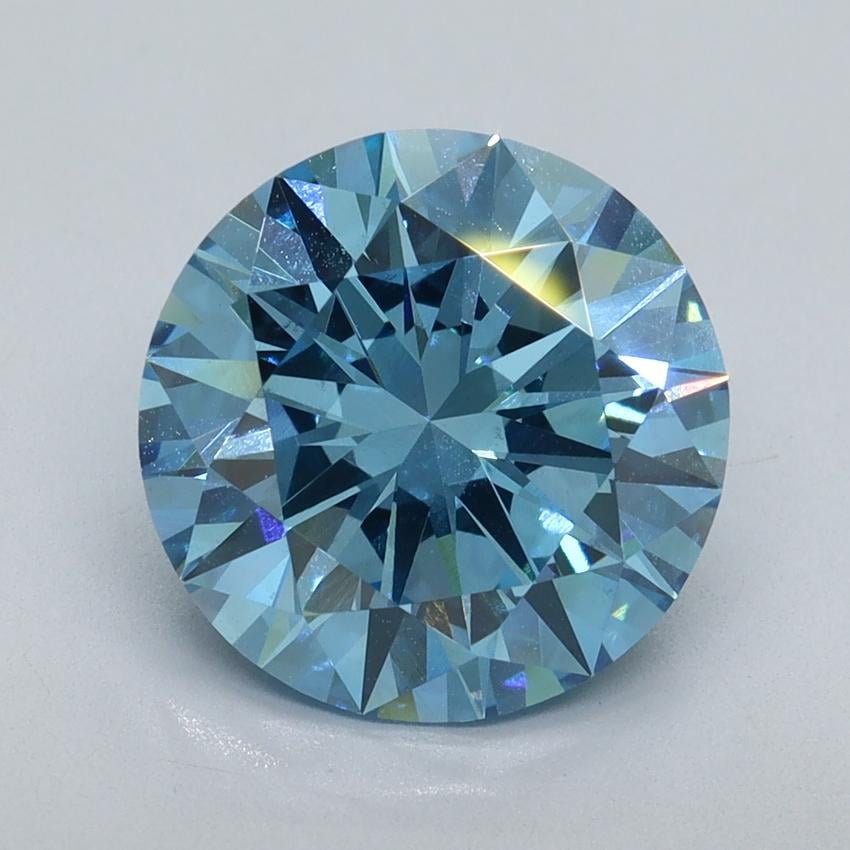 3.50 Ct. Fancy Vivid Malibu Blue Round Lab Grown Diamond