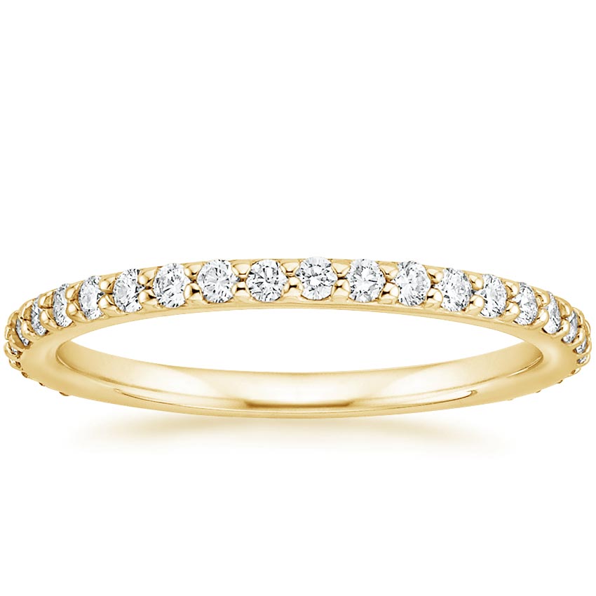 18K Yellow Gold Petite Shared Prong Eternity Diamond Ring (1/2 ct. tw.), large top view