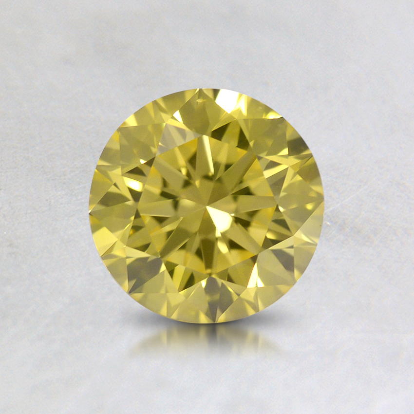 0.76 ct. Lab Grown Fancy Vivid Yellow Round Diamond