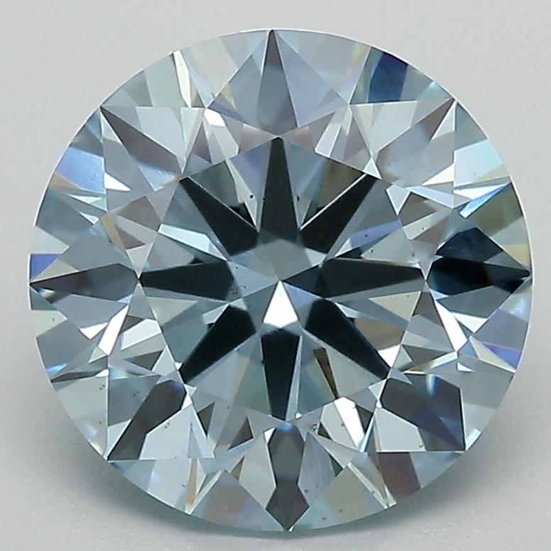 3.74 Ct. Fancy Vivid Blue Round Lab Grown Diamond