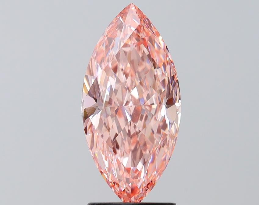 2.55 Ct. Fancy Vivid Pink Marquise Lab Grown Diamond