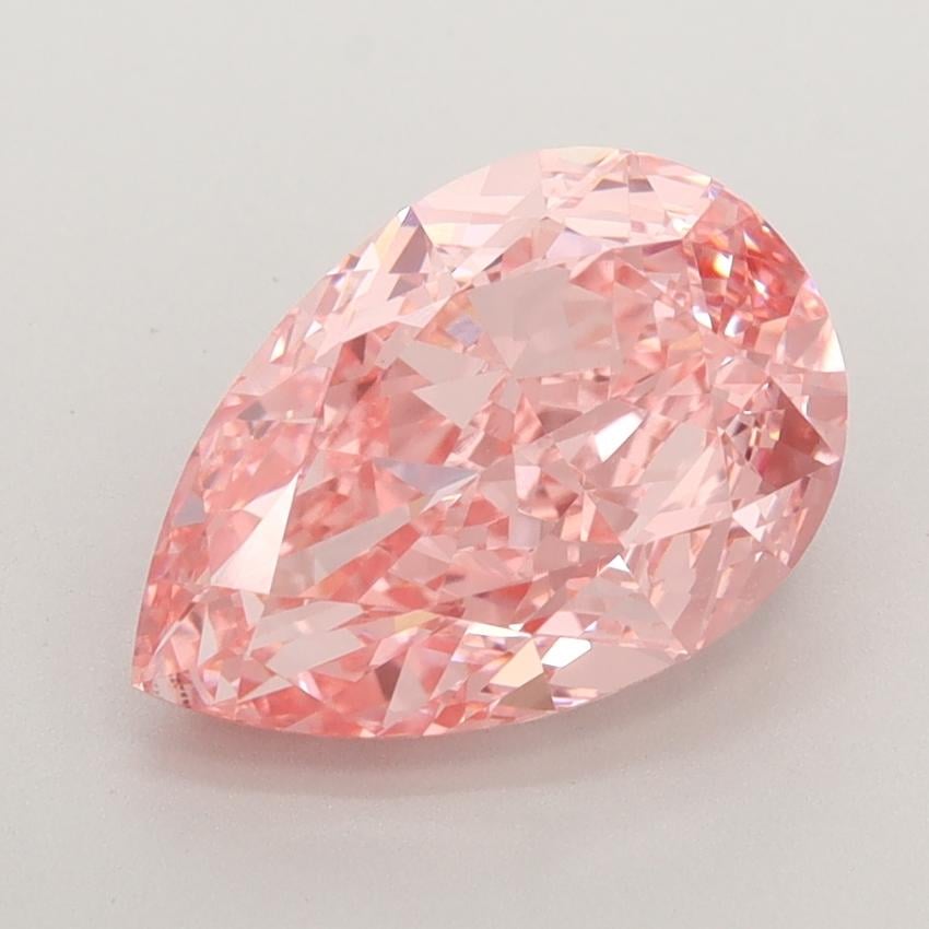 3.54 Ct. Fancy Vivid  Pink Pear Lab Grown Diamond