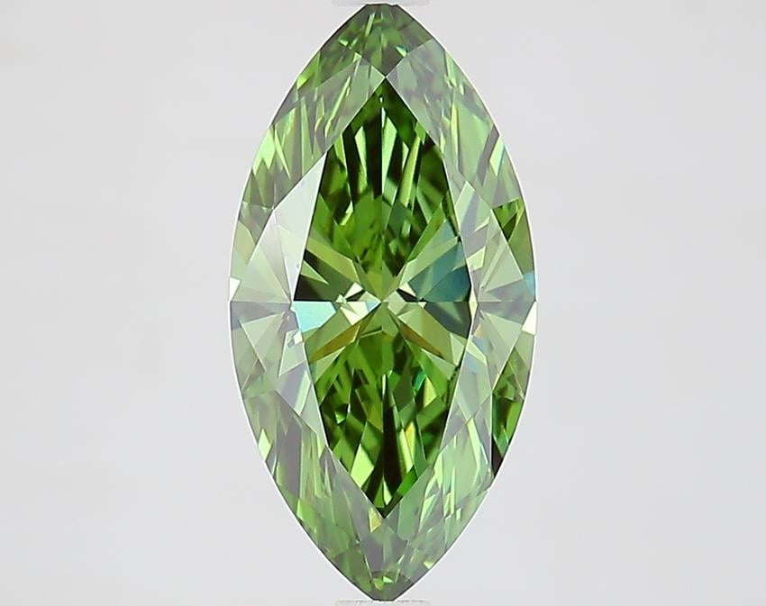 2.10 Ct. Fancy Vivid Green Marquise Lab Grown Diamond