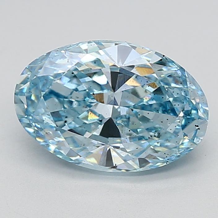 3.14 Ct. Fancy Vivid  Blue Oval Lab Grown Diamond