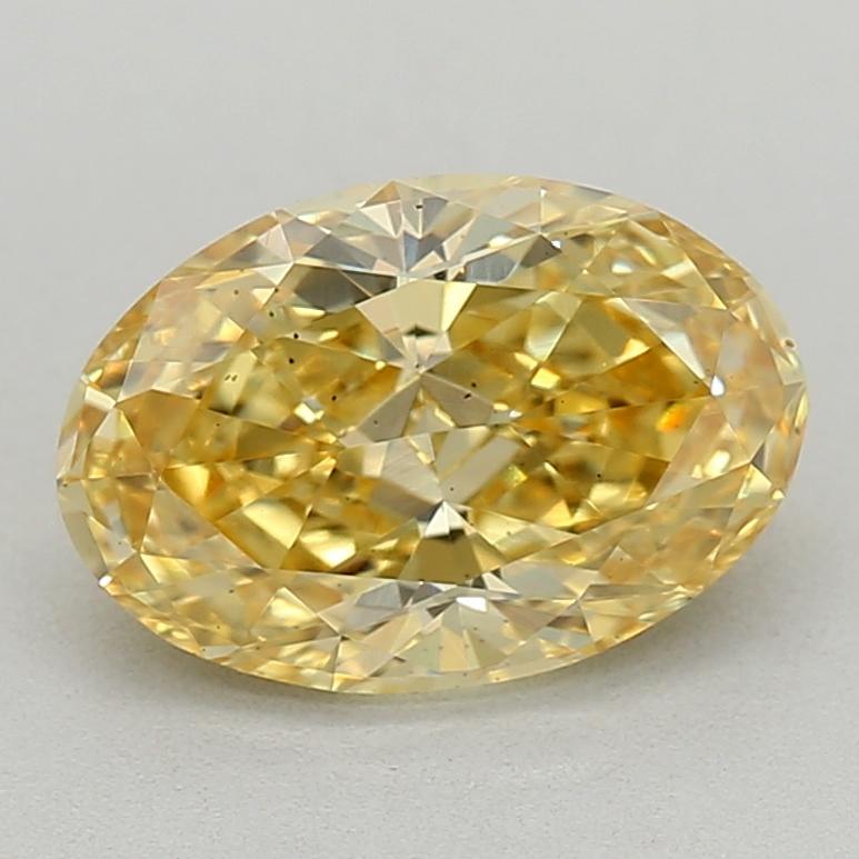 1.02 Ct. Fancy Vivid  Yellow Oval Lab Grown Diamond