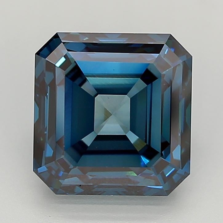 5.77 Ct. Fancy Vivid  Blue Asscher Lab Grown Diamond