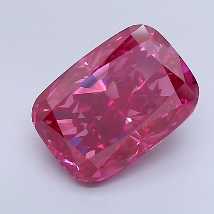 5.15 Ct. Fancy Vivid Pink Cushion Lab Grown Diamond