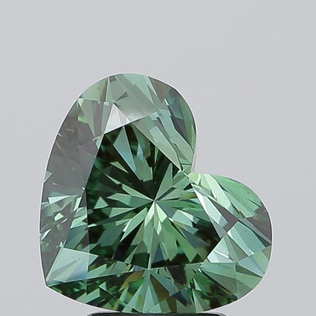 3.09 Ct. Fancy Vivid Green Heart Lab Grown Diamond