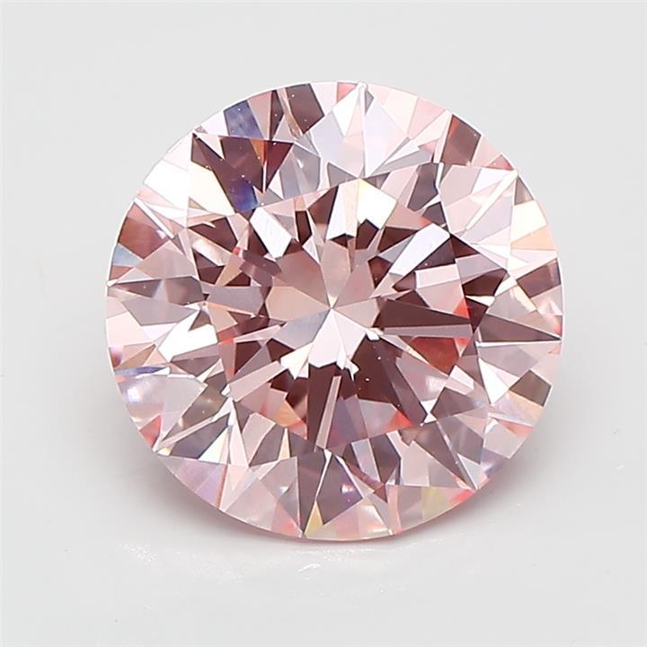 4.21 Ct. Fancy Vivid  Pink Round Lab Grown Diamond