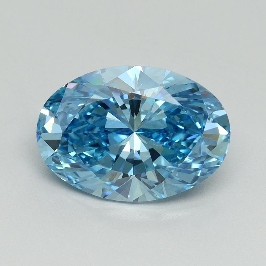 3.17 Ct. Fancy Vivid Blue Oval Lab Grown Diamond