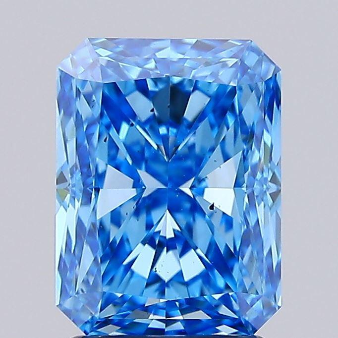 2.53 Ct. Fancy Vivid Blue Radiant Lab Grown Diamond