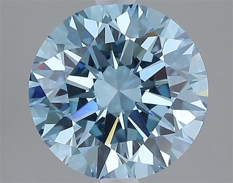 3.02 Ct. Fancy Vivid Blue Round Lab Grown Diamond