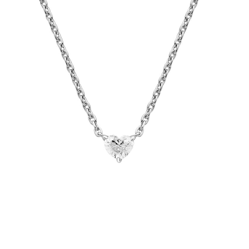 Silver Lab Diamond Heart Pendant | Brilliant Earth