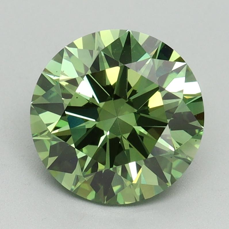 2.02 Ct. Fancy Vivid Green Round Lab Grown Diamond