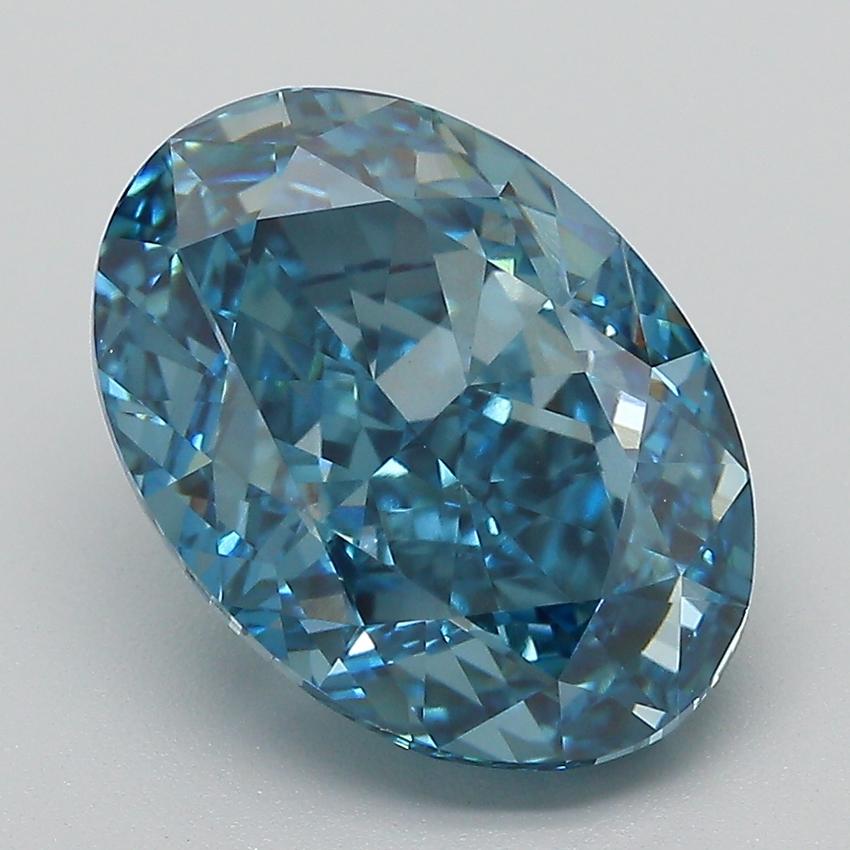5.32 Ct. Fancy Vivid Blue Oval Lab Grown Diamond