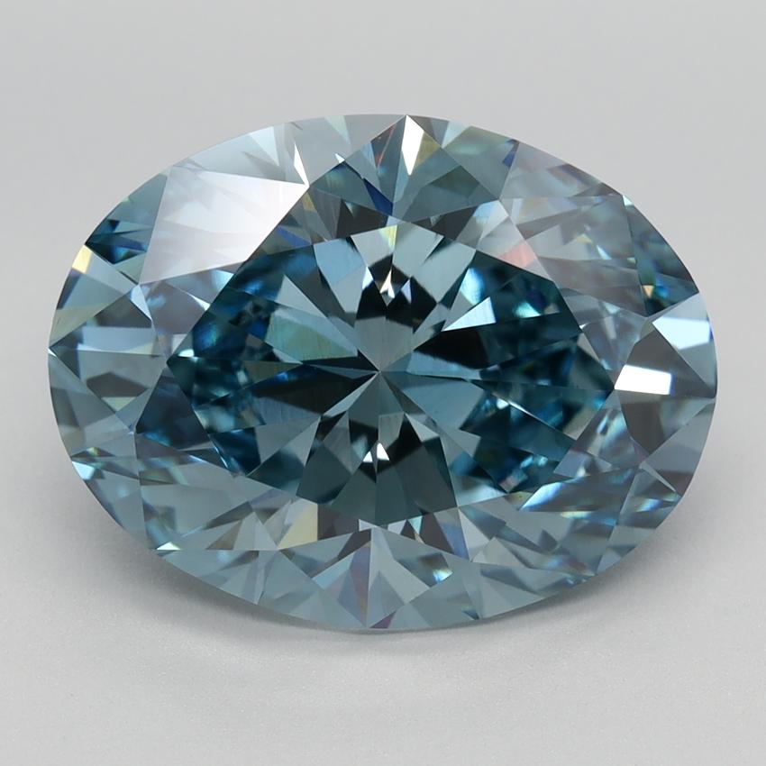 5.44 Ct. Fancy Vivid Blue Oval Lab Grown Diamond