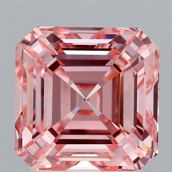 3.08 Ct. Fancy Vivid Pink Asscher Lab Grown Diamond