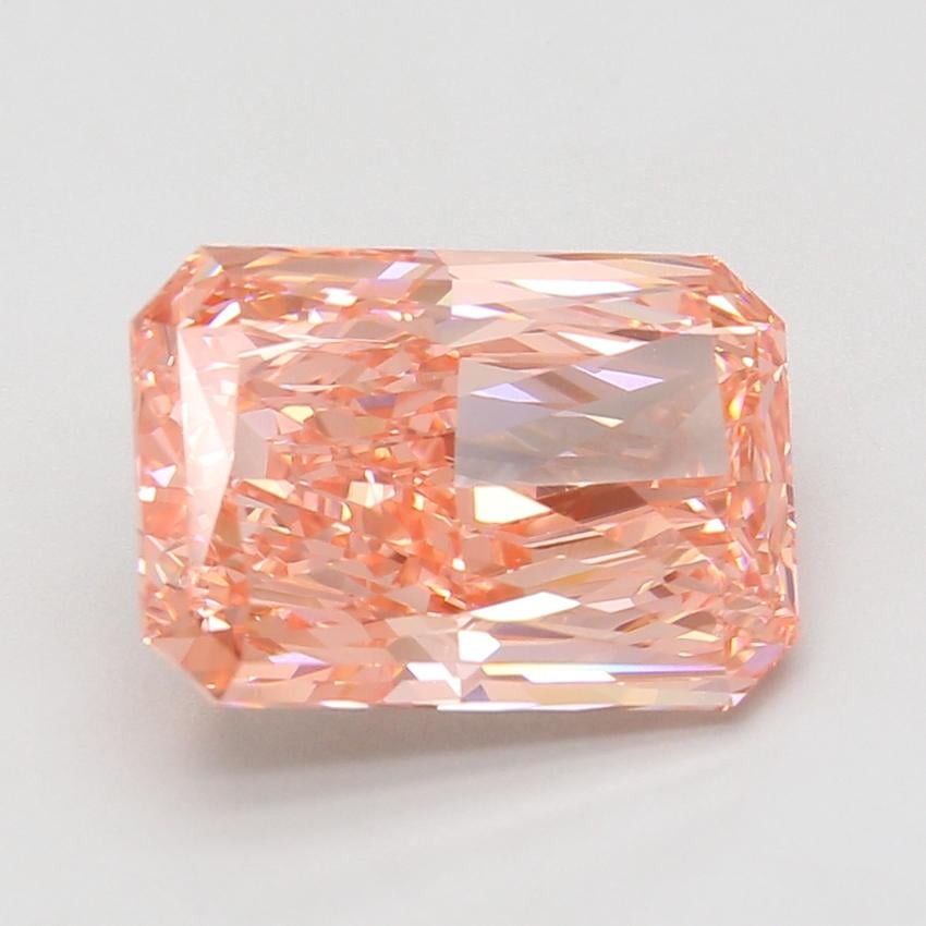 7.08 Ct. Fancy Vivid Pink Radiant Lab Grown Diamond