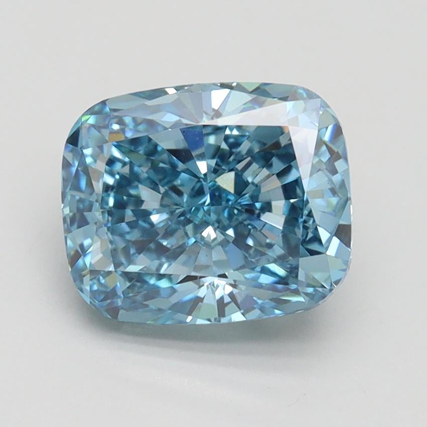 2.52 Ct. Fancy Vivid Blue Cushion Lab Grown Diamond