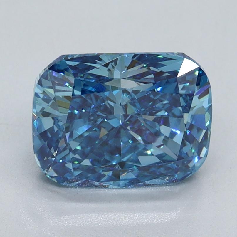 2.03 Ct. Fancy Vivid Blue Cushion Lab Grown Diamond