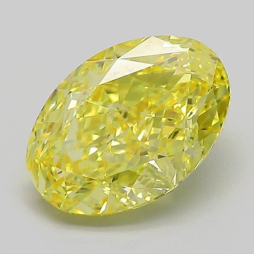 3.59 Ct. Fancy Vivid Yellow Oval Lab Grown Diamond