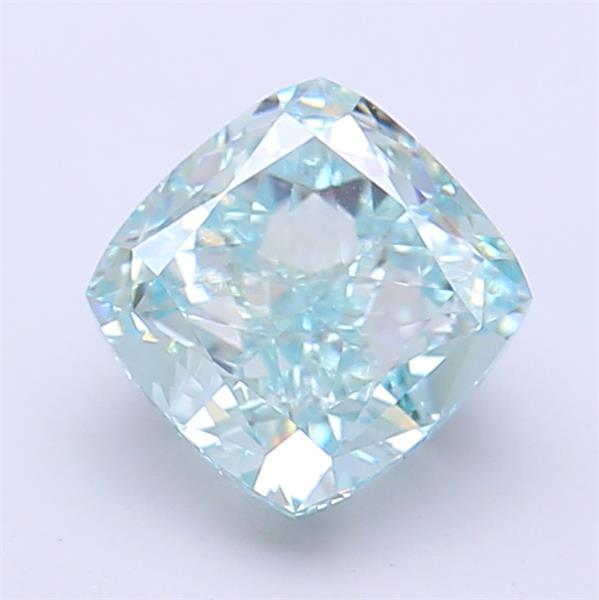 2.02 Ct. Fancy Intense  Green Cushion Lab Grown Diamond