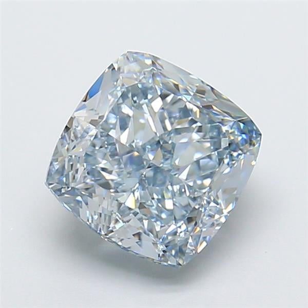 3.41 Ct. Fancy Intense  Blue Cushion Lab Grown Diamond