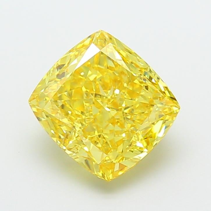 3.16 Ct. Fancy Yellow Cushion Lab Grown Diamond