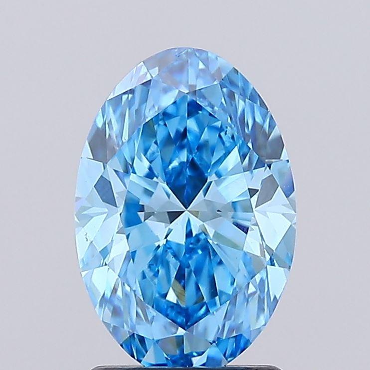 2.07 Ct. Fancy Vivid Blue Oval Lab Grown Diamond