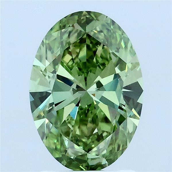 1.50 Ct. Fancy Vivid Green Oval Lab Grown Diamond