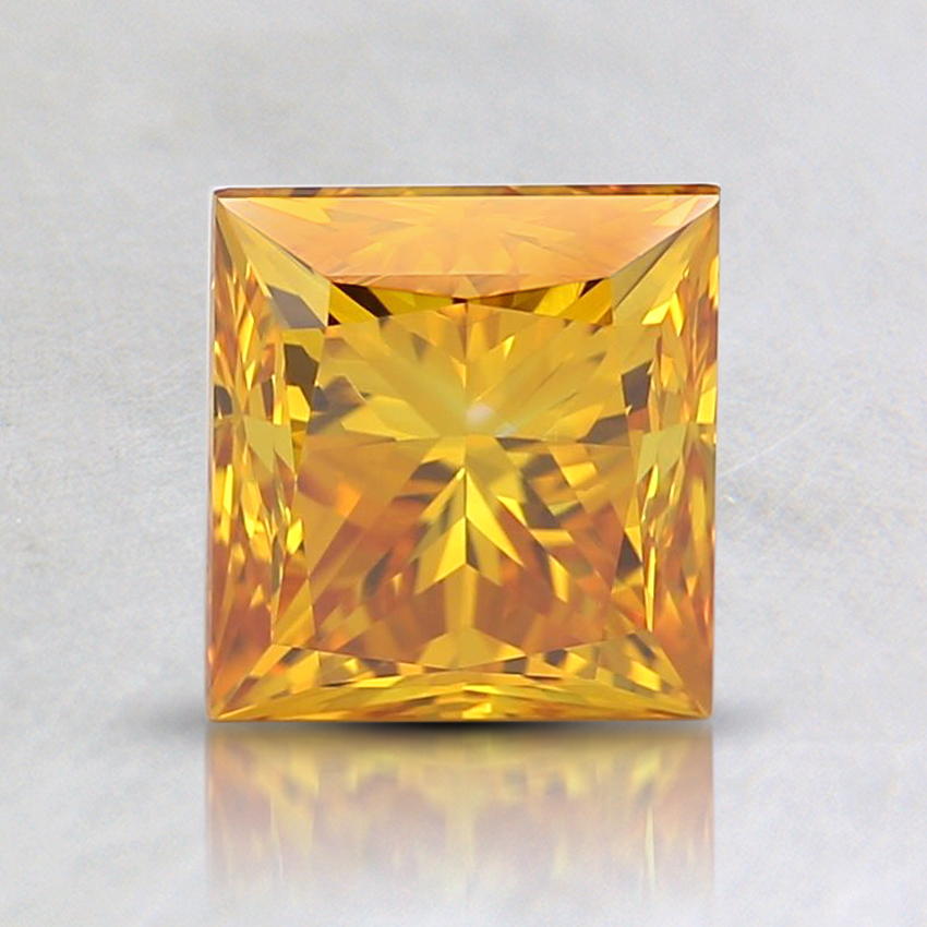 1.52 Carat Fancy Deep Yellow Orange Princess Lab Grown Diamond