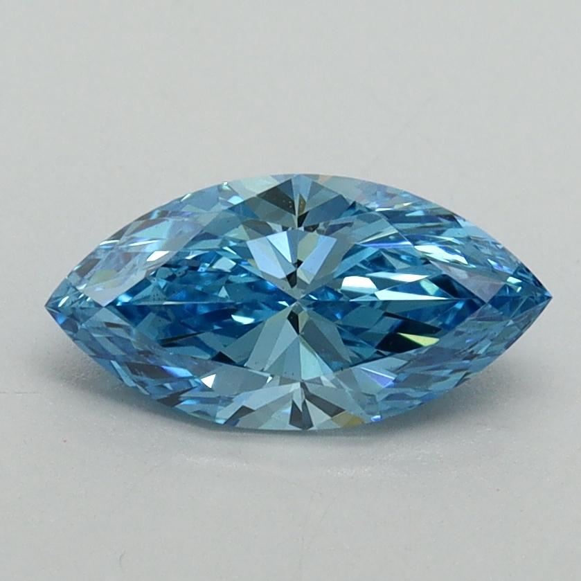 0.90 Ct. Fancy Vivid Blue Marquise Lab Grown Diamond