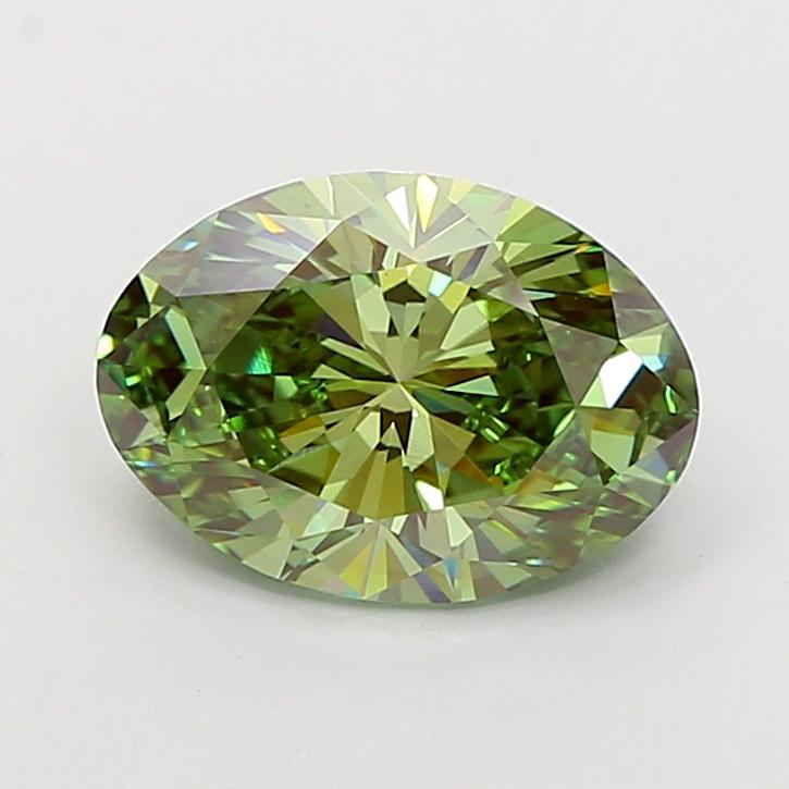 3.30 Ct. Fancy Vivid Green Oval Lab Grown Diamond